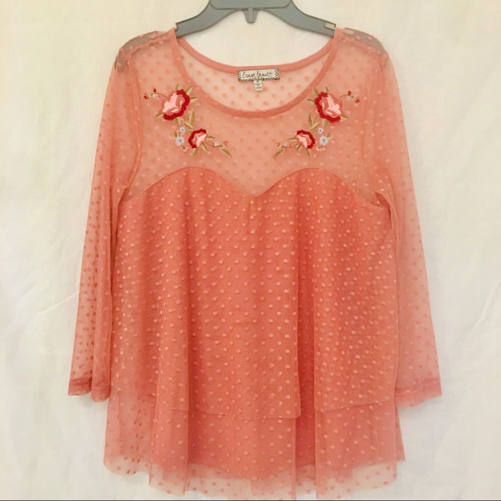 Crave Fame Blouse Top Size M Juniors Girls Coral